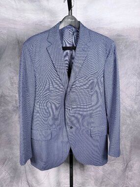 Custom Randy Willard Navy and White Birdseye Sport Coat and Navy Slacks